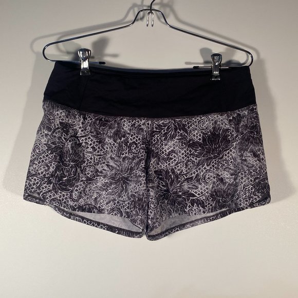 lululemon athletica Pants - Lululemon Run Times II 4" Chirasu Black Shorts Women Size 6